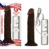 Real Skin Afro American Whoppers Vibrating Dong 8 Inch Brown - Realistic