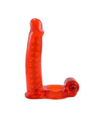Double Penetrator Cock Ring Red - Double Penetration Penis Rings