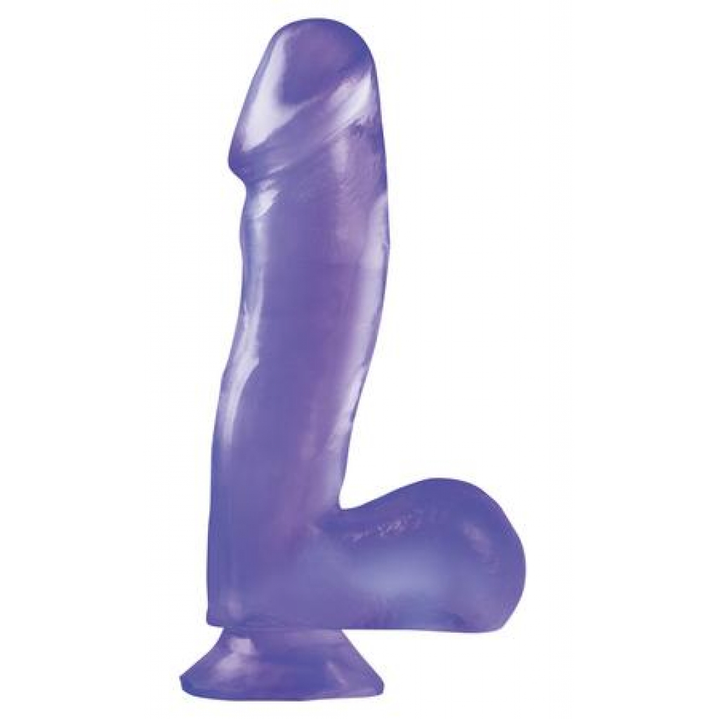 Basix Rubber Works 6.5 inches Dong With Suction Cup Purple - Realistic Dildos & Dongs