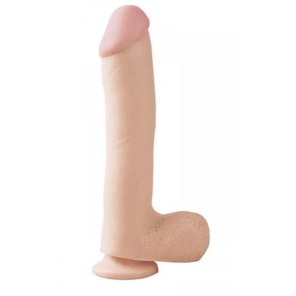 Basix Rubber Works 10 inches Dong Suction Cup Beige - Realistic Dildos & Dongs