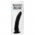 Basix Rubber 7 inches Slim Dong With Suction Cup Black - Realistic Dildos & Dongs