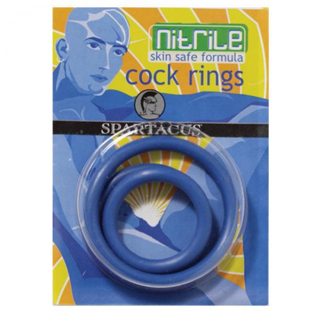 Nitrile Cock Ring Set (blue/3) - Cock Ring Trios