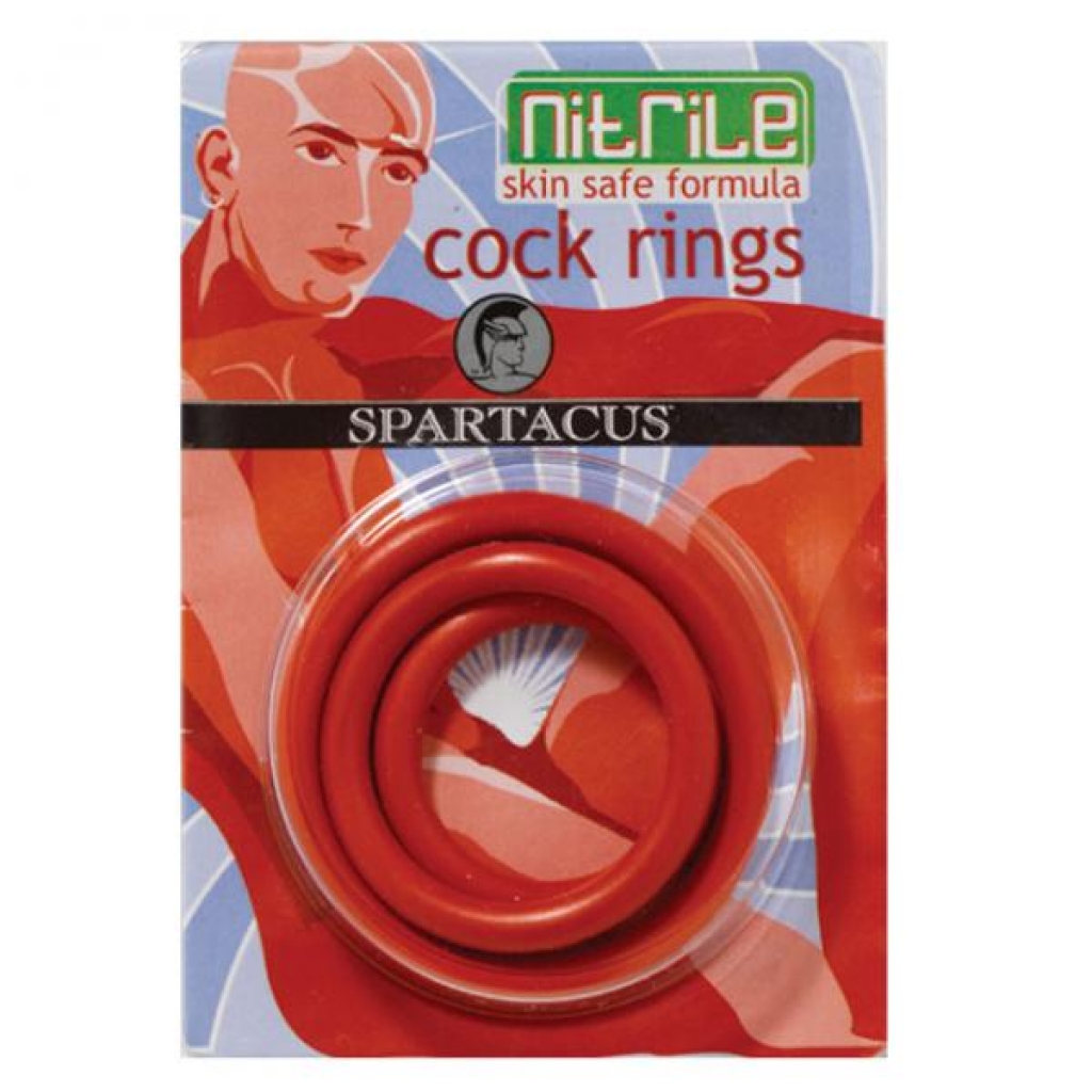 Nitrile Cock Ring Set (red/3) - Cock Ring Trios