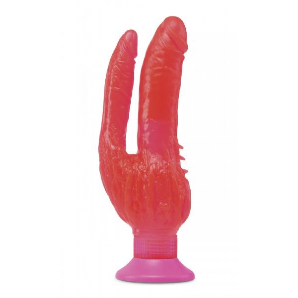 Waterproof Wall Bangers Double Penetrator Pink Suction Cup - Double Dildos