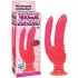 Waterproof Wall Bangers Double Penetrator Pink Suction Cup - Double Dildos