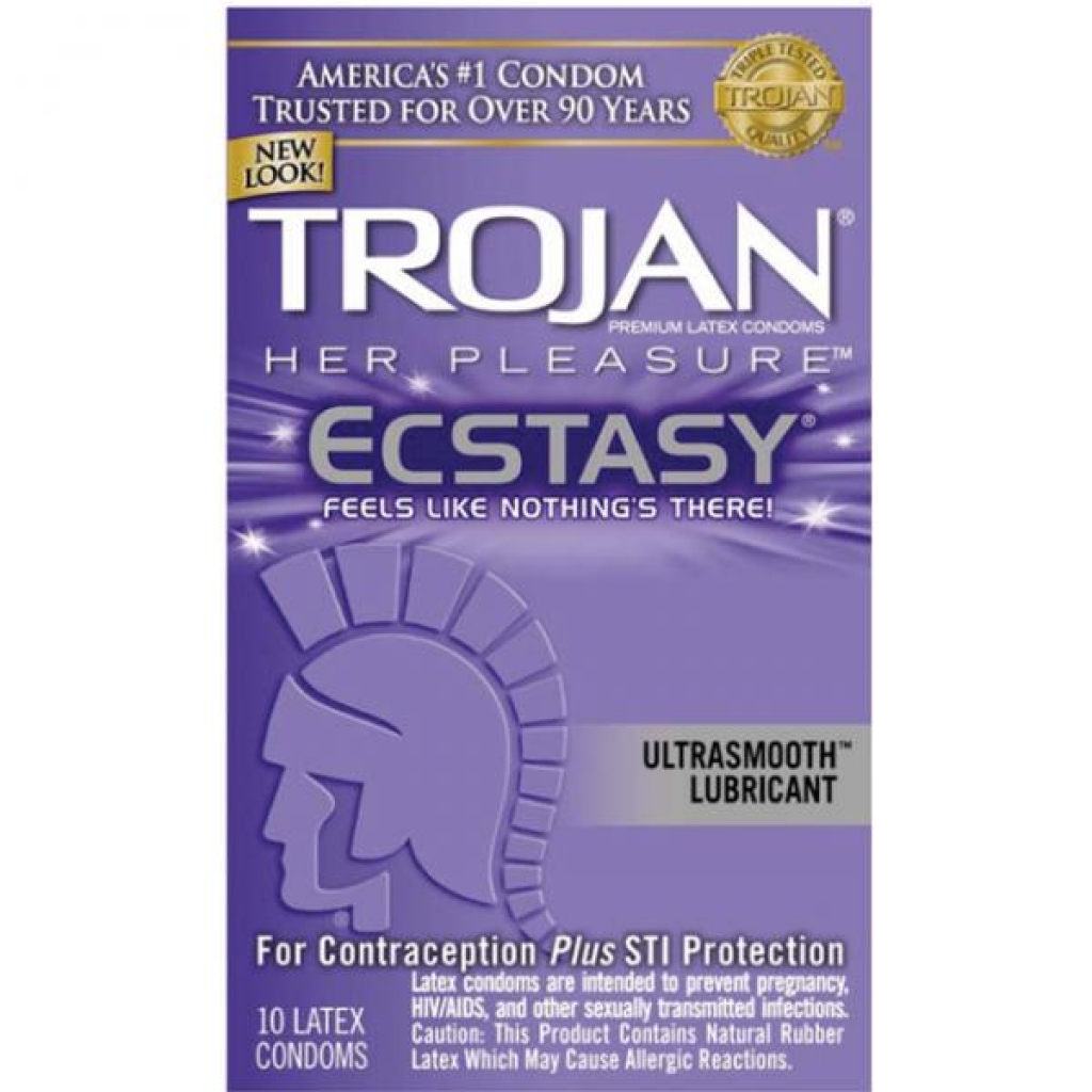 Trojan Ecstasy Her Pleasure Condoms With Ultrasmooth Lubricant - Condoms