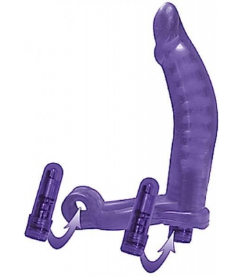 Double Penetrator C-Ring Purple - Double Penetration Penis Rings