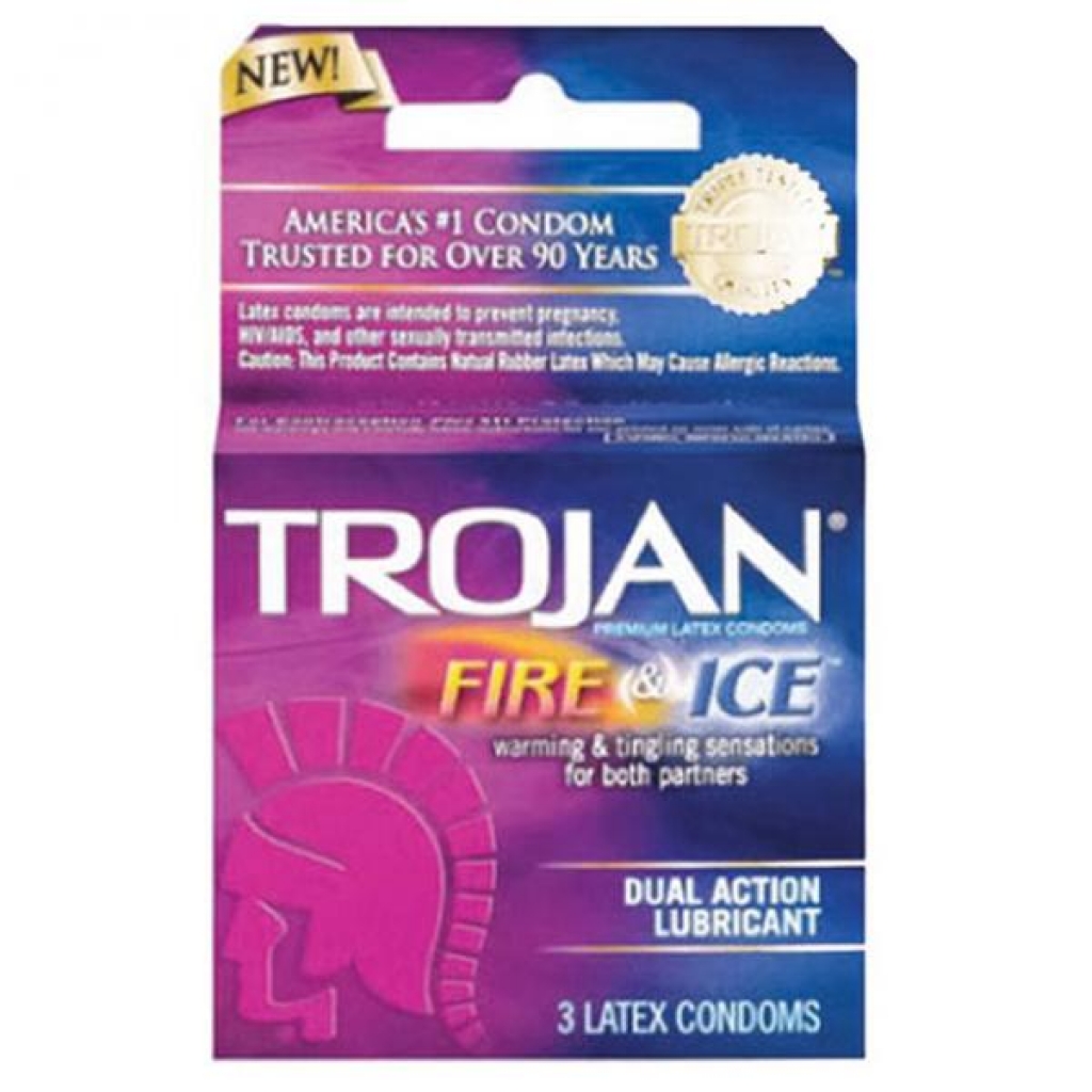 Trojan Fire & Ice Lubricated Latex Condoms - Condoms