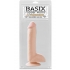 Basix Rubber 8 inches Dong With Suction Cup Beige - Realistic Dildos & Dongs