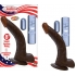 Afro American Whoppers 8in Curved Vibrating Dong With Balls - Realistic