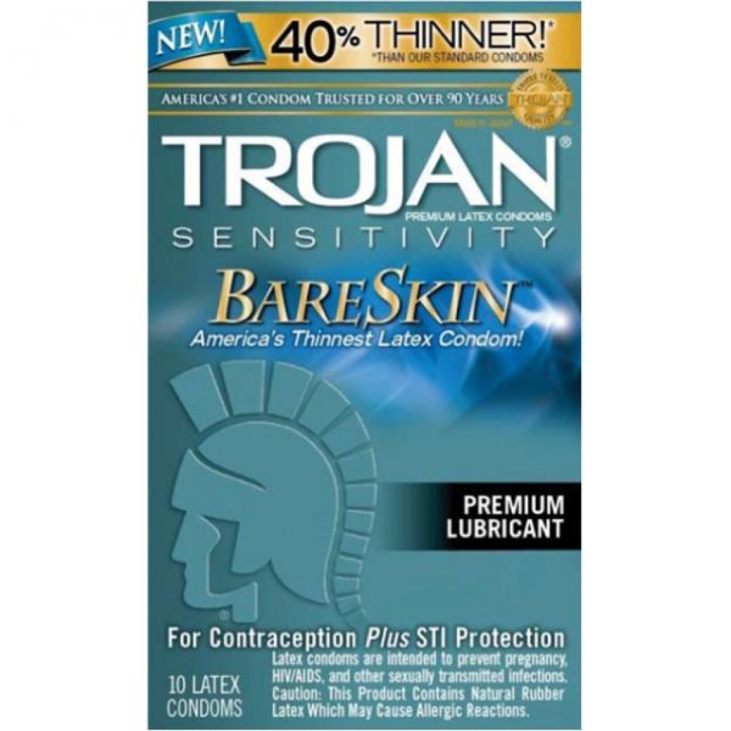 Trojan Bare Skin Lubricated Condoms (10) - Condoms