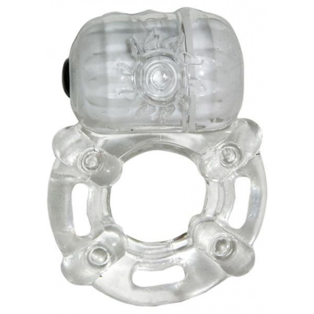 Crystal Pulsating Erection Keeper Clear Ring - Couples Vibrating Penis Rings