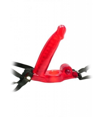 Double Penetrator Strap-on Cockring (red) - Double Penetration Penis Rings
