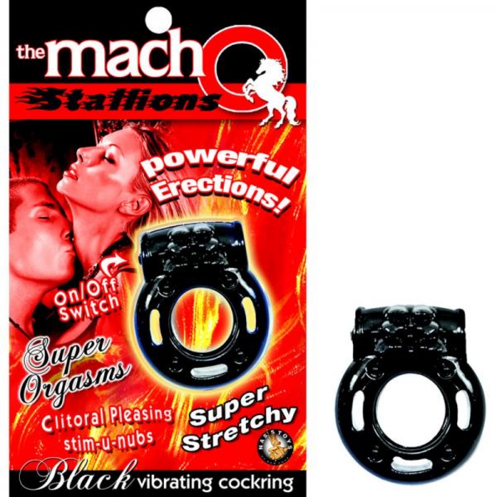 The Macho Stallions Vibrating Cock Ring (black) - Couples Vibrating Penis Rings