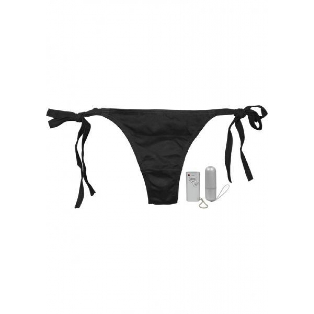 Vibro Panty Bikini 10 Function Remote Control Waterproof O/S - Black - Vibrating Panties