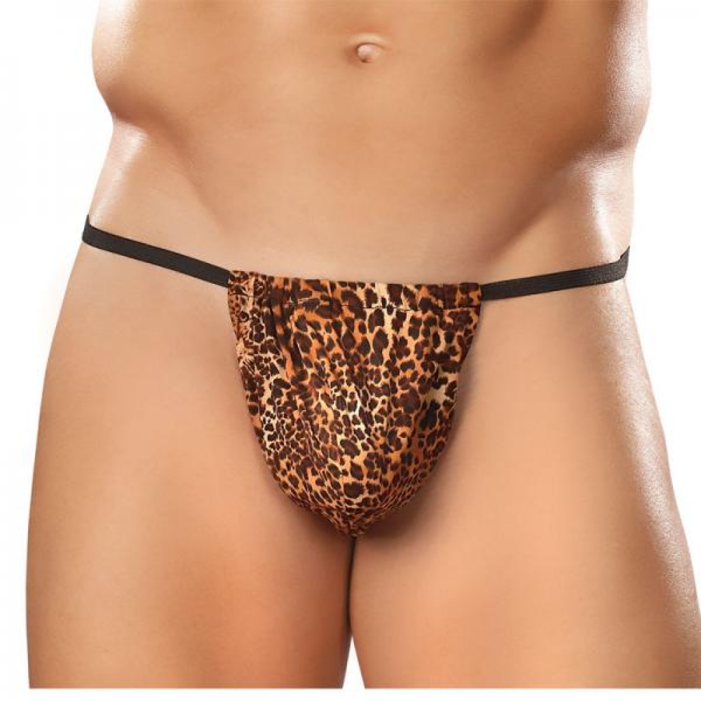 Male Power Animal Posing Strap Brown Leopard O/S - Mens Underwear