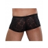 Male Power Stretch Lace Mini Shorts Black Large - Mens Underwear