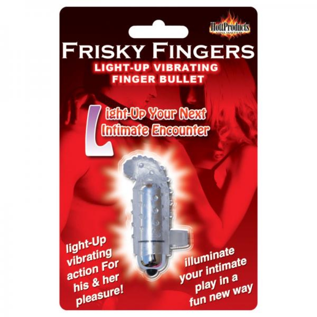 Light Up Frisky Finger - Clear. - Finger Vibrators