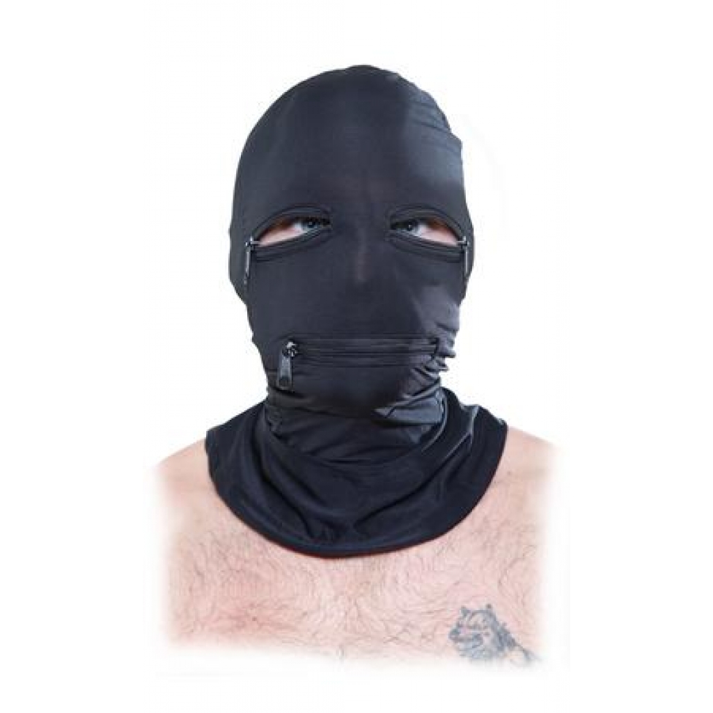 Fetish Fantasy Black Zipper Face Hood O/S - Hoods & Goggles