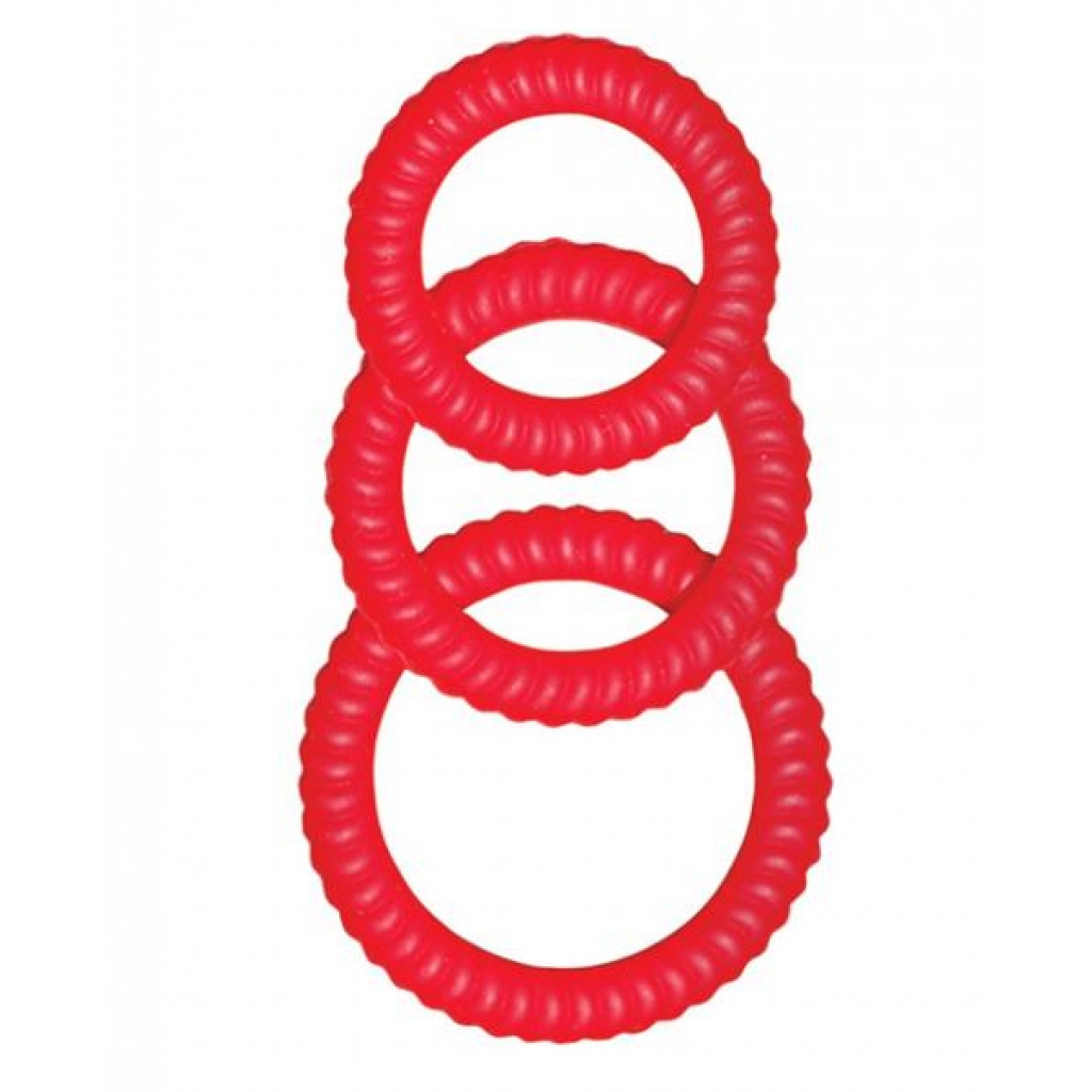 Ram Ultra Silicone Cocksweller Cock Rings Red - Cock Ring Trios