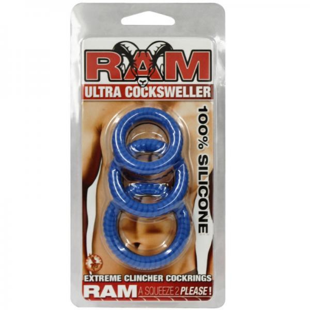 Ram Ultra Silicone Cocksweller-blue - Cock Ring Trios
