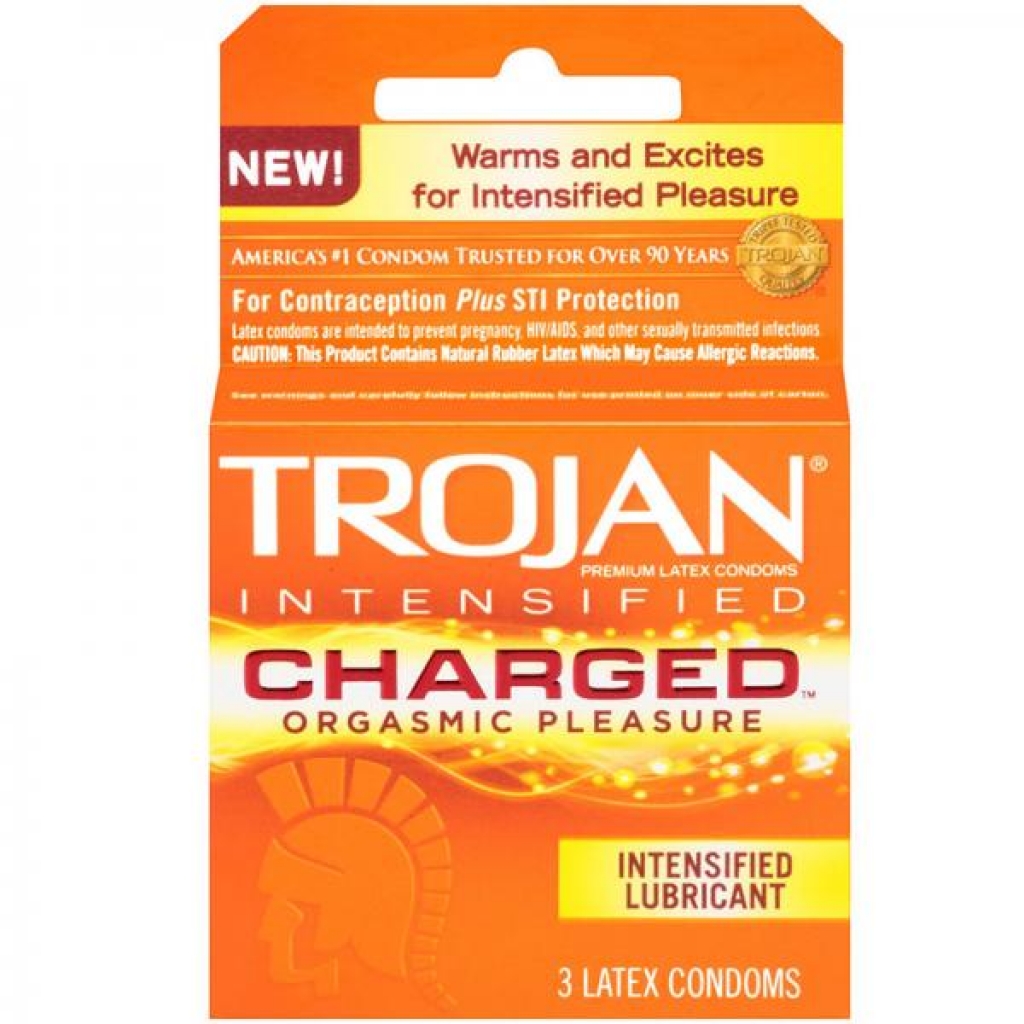 Trojan Charged W/intensified Lubricant Condoms (3 Pack) - Condoms