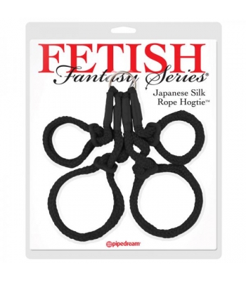 Fetish Fantasy Japanese Silk Rope Hogtie Black - Hogties
