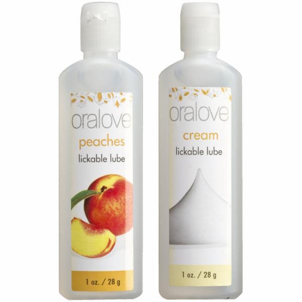 Oralove Delicious Duo Lickable Lubes Peaches and Cream - Oral Sex