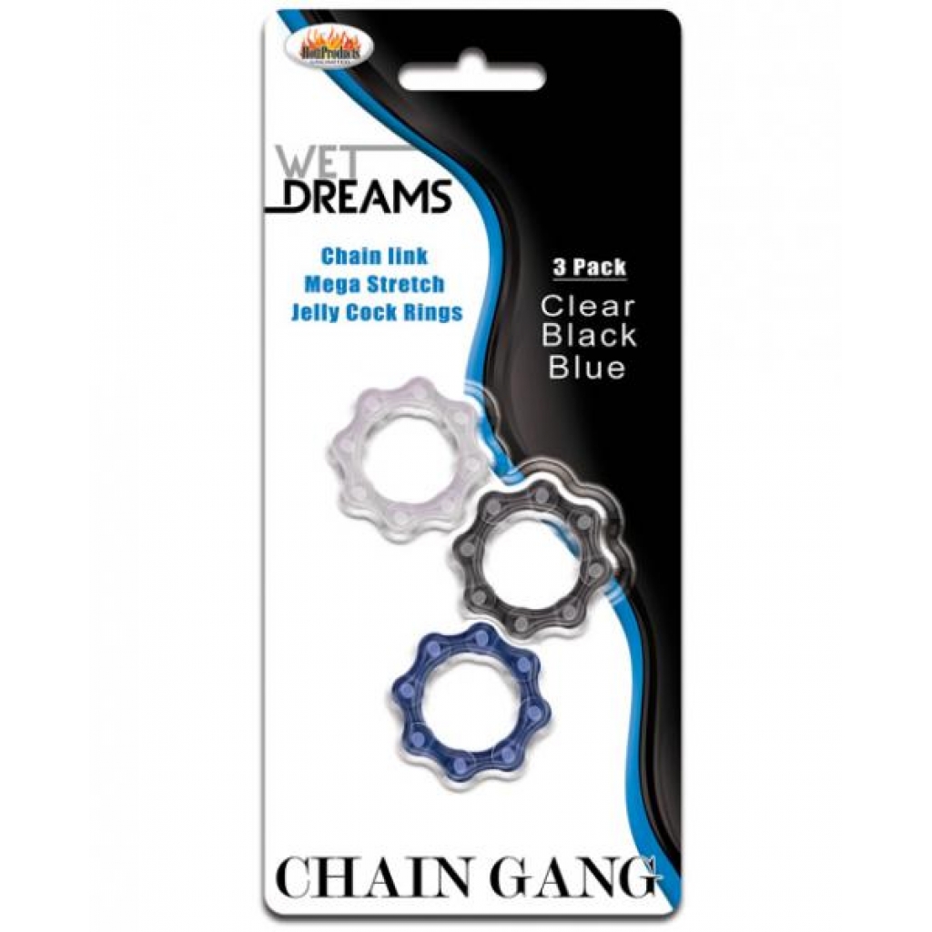 Chain Gang Cock Rings Assorted 3 Pack - Cock Ring Trios