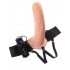 Vibrating Hollow Strap On 8 Inch - Beige - Hollow Strap-ons