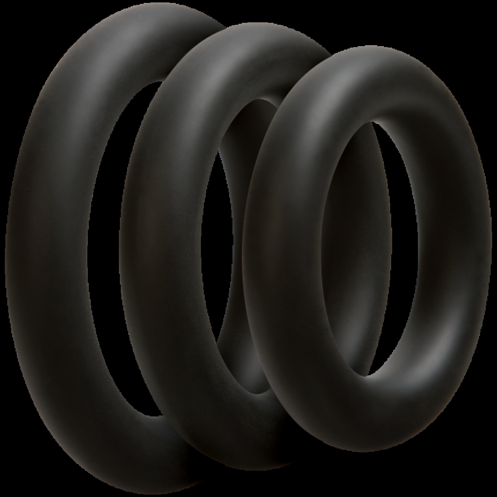 Optimale 3 C Ring Set Thick Black - Cock Ring Trios
