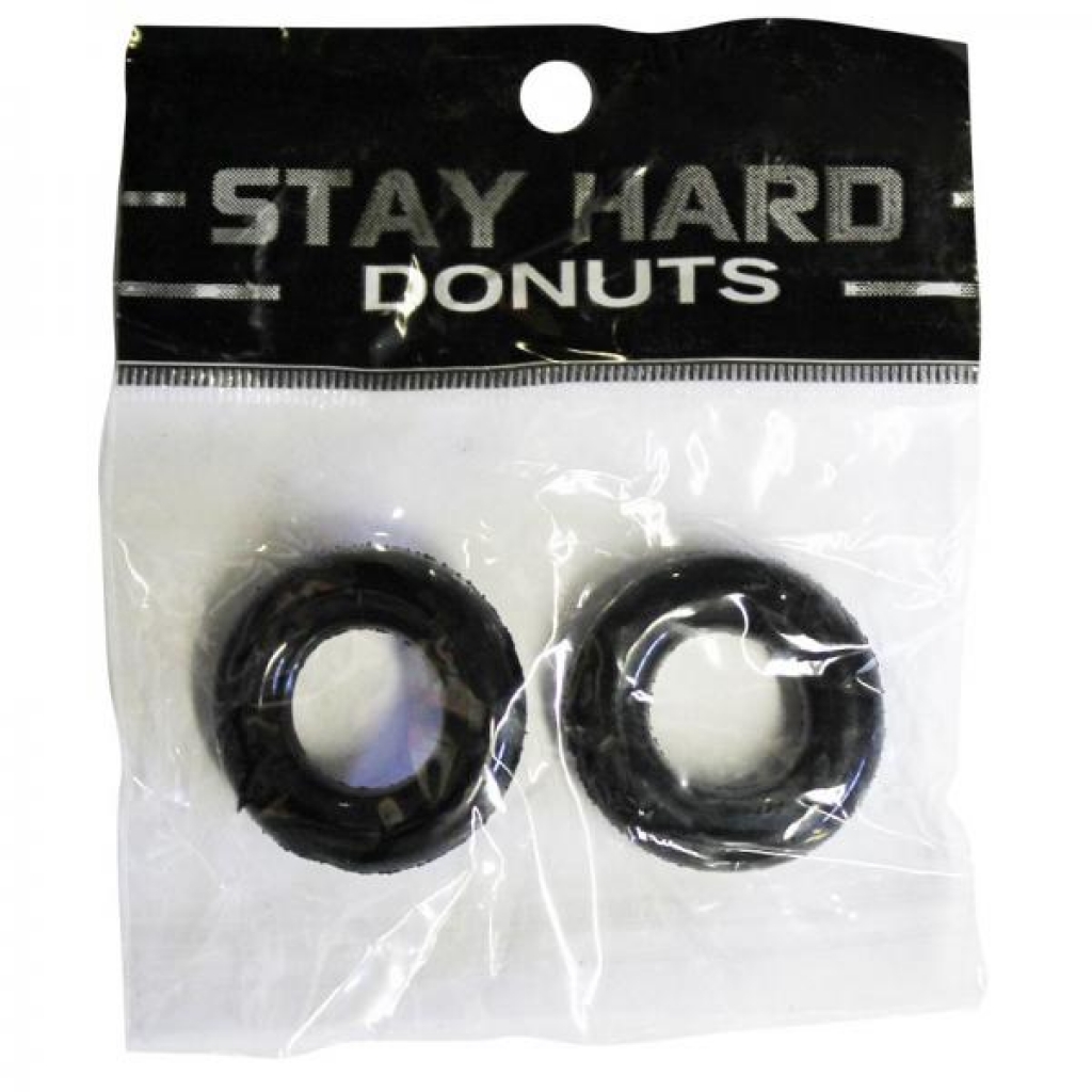 Si Power Stretch Donuts 2pk Black - Classic Penis Rings