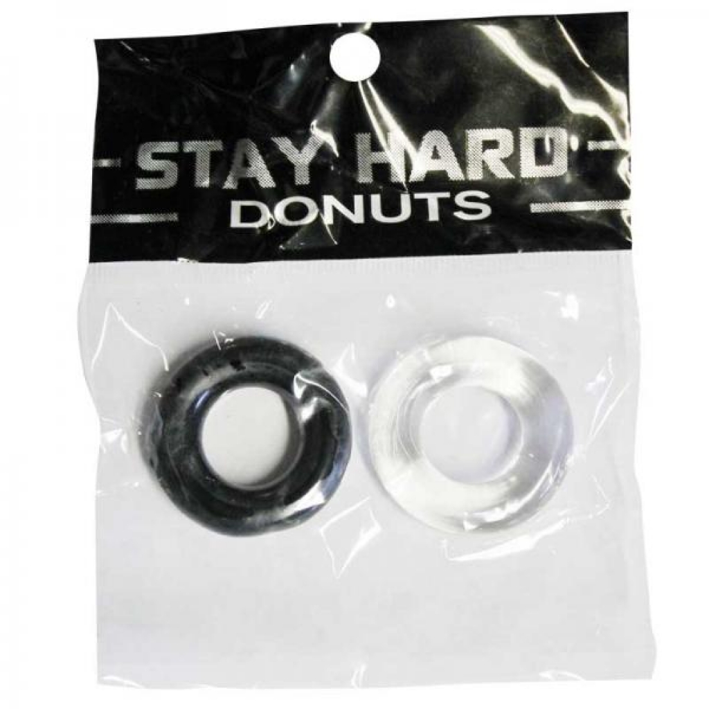 Si Power Stretch Donuts 2pk Black/clear - Classic Penis Rings