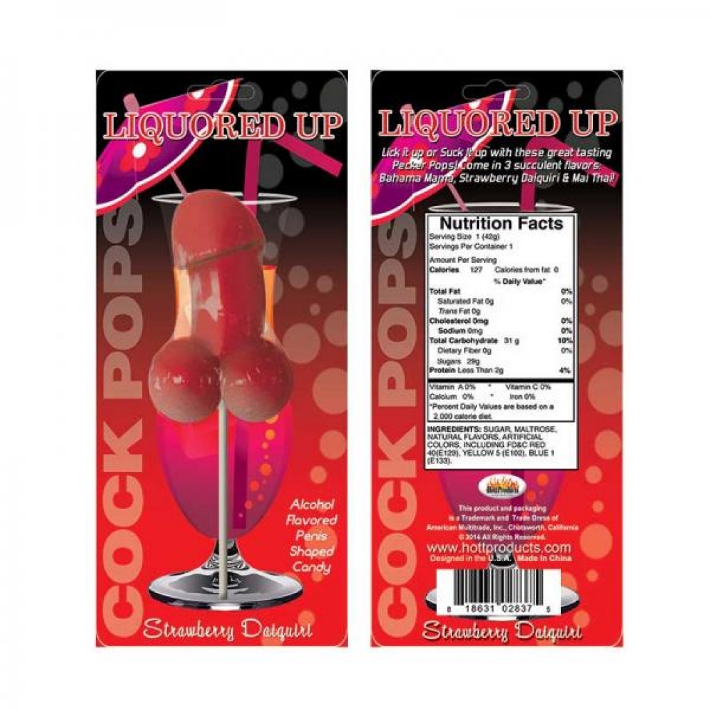 Liquored Up Cock Pop-strawberry Daiquiri - Adult Candy and Erotic Foods