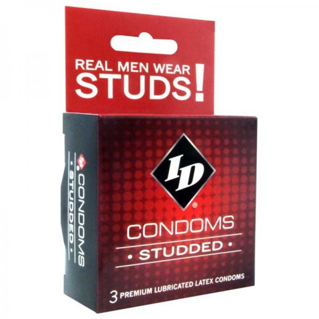 ID Studded Condom 3 Pack Latex Condoms - Condoms
