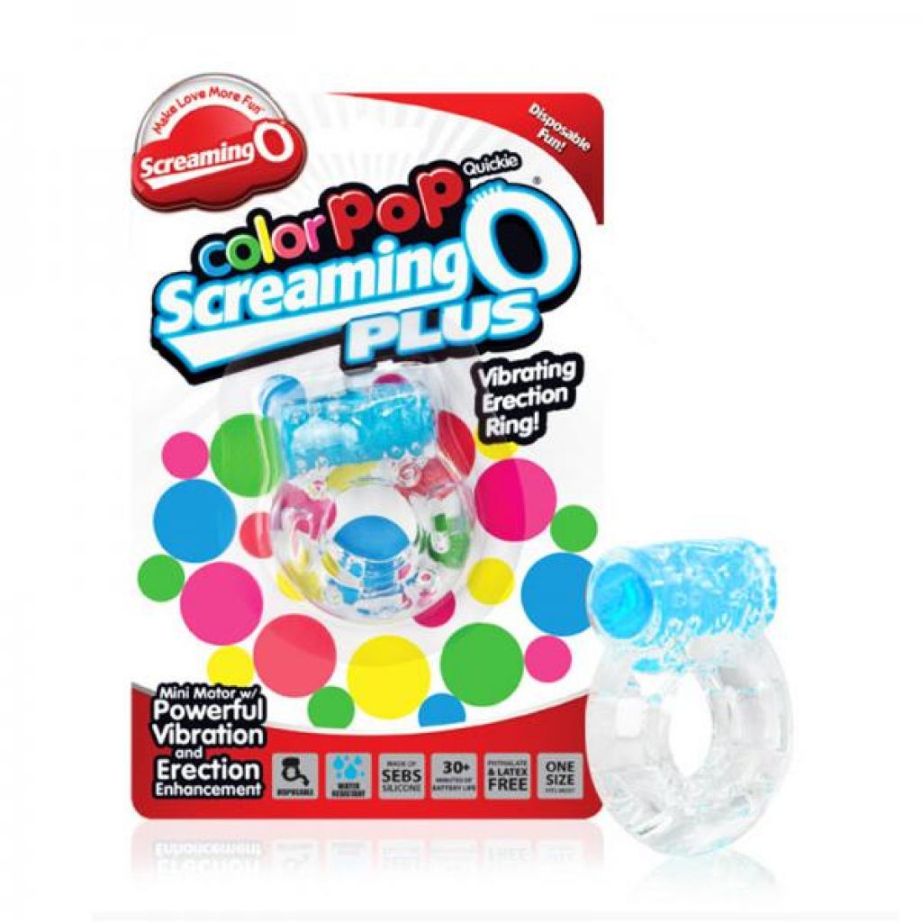 Screaming O Plus Color Pop Blue - Couples Vibrating Penis Rings