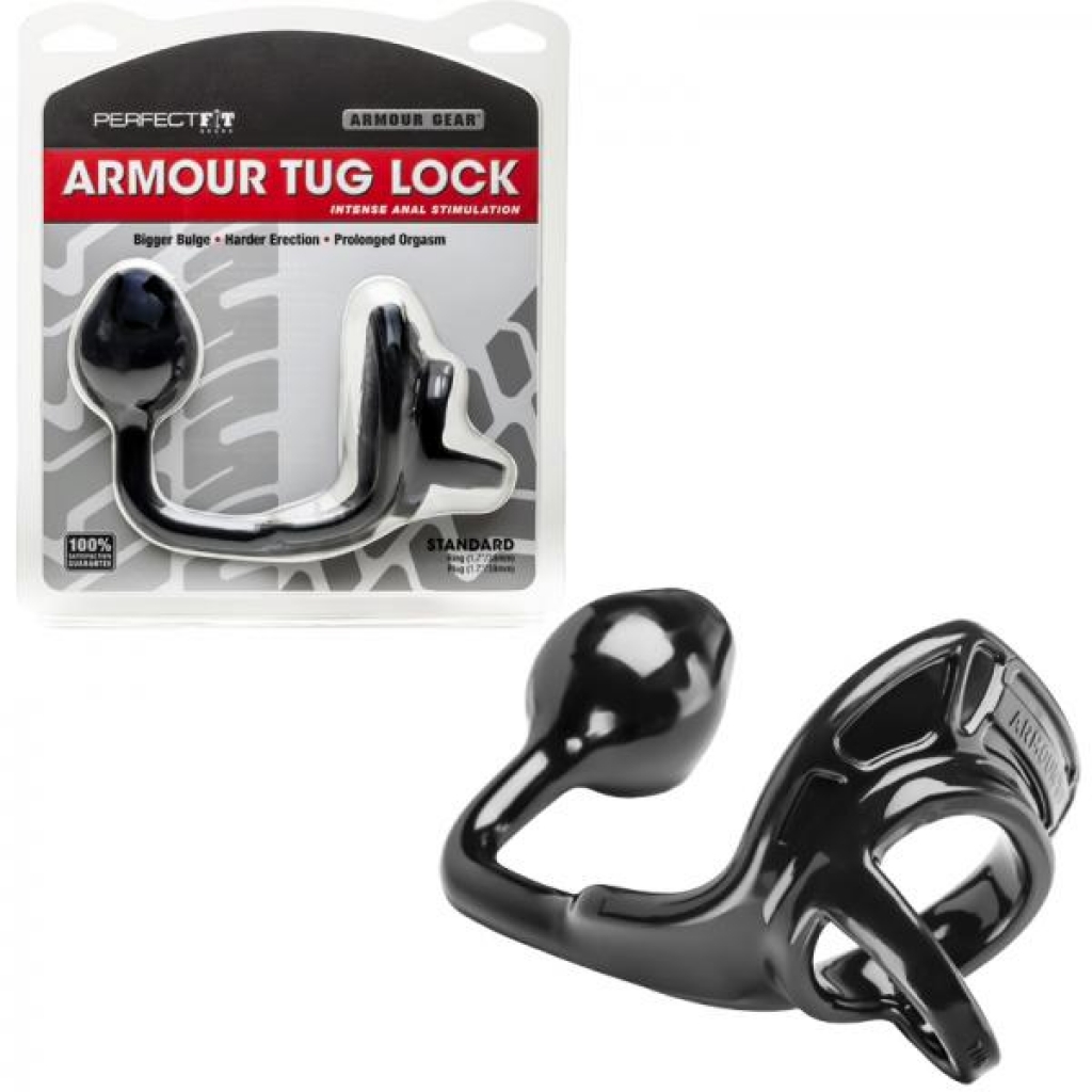 Perfect Fit Armour Tug Lock - Black - Mens Cock & Ball Gear