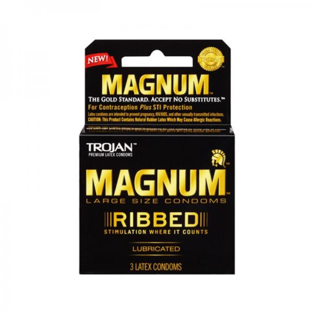 Trojan Magnum Ribbed 3pk - Condoms