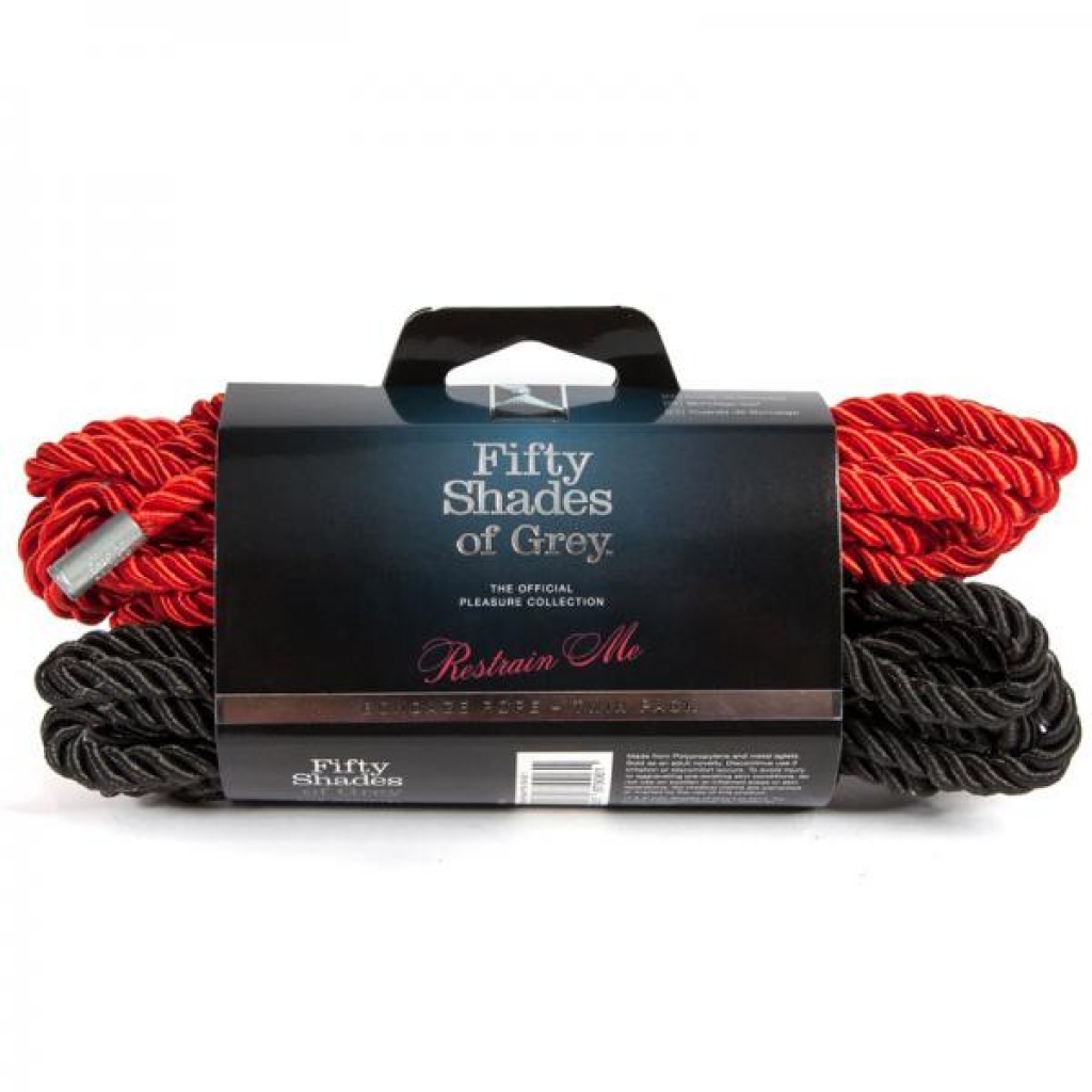 Fifty Shades Of Grey Restrain Me Bondage Rope Twin Pack (1 Red/ 1 Black) - Rope, Tape & Ties