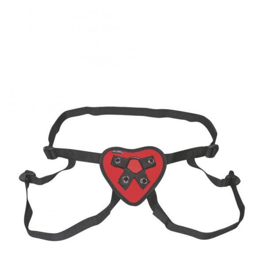 Lux Fetish Red Heart Strap On Harness O/S - Harnesses