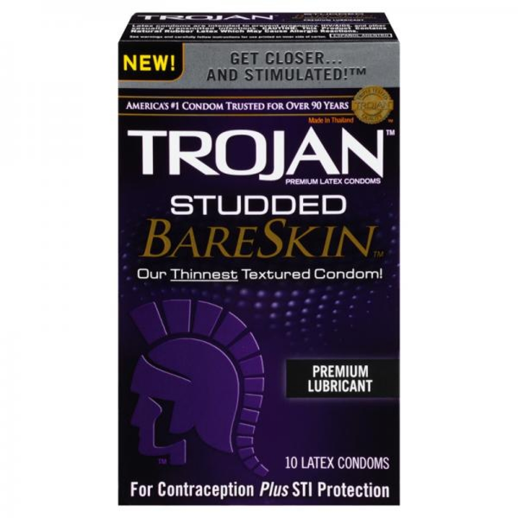 Trojan Studded Bareskin Condoms 10 Package - Condoms