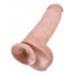 King Cock 11 inches Cock With Balls Beige - Huge Dildos