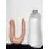 U Shaped Double Trouble Small Dildo - Beige - Double Dildos