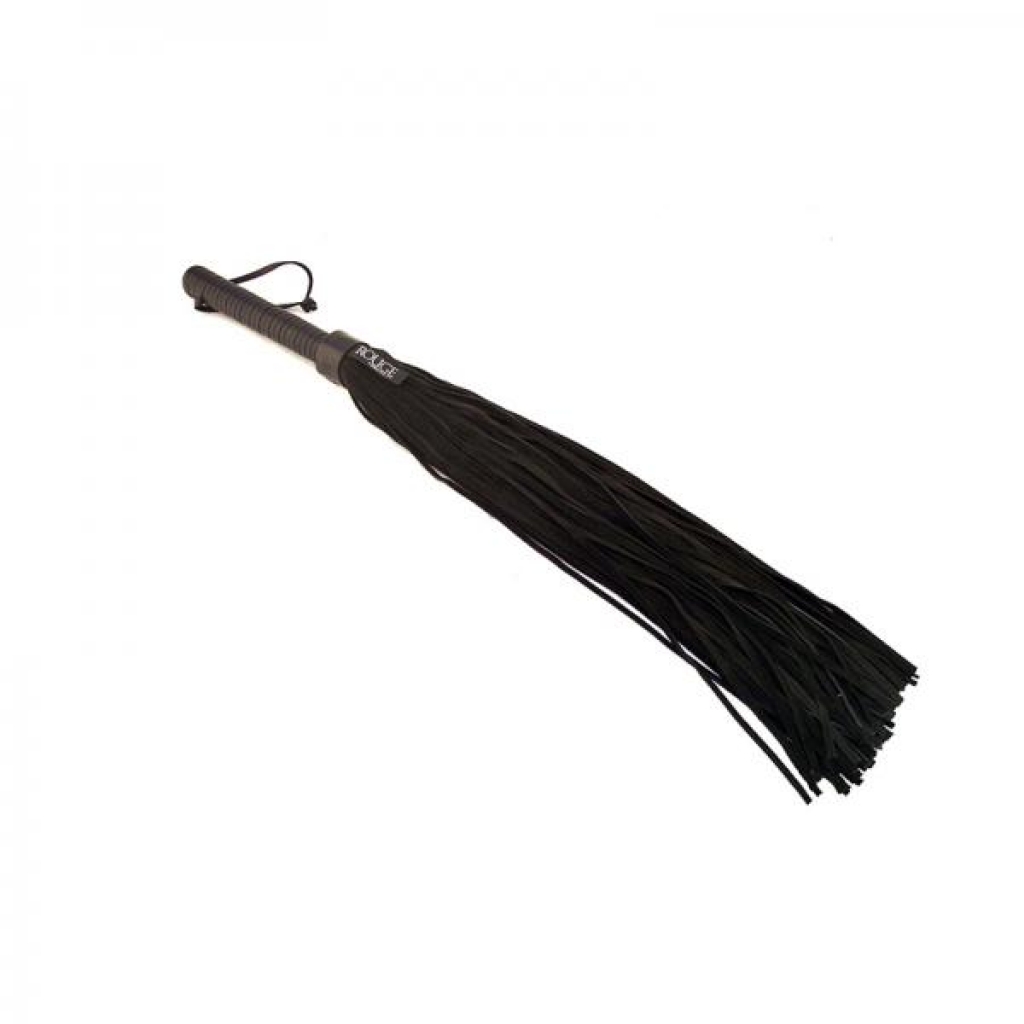 Rouge Long Suede Flogger Leather Handle Black - Floggers