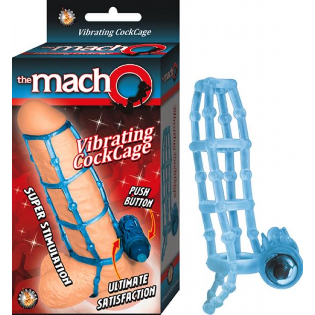 The Macho Vibrating Cockcage,waterproof Blue - Chastity & Cock Cages