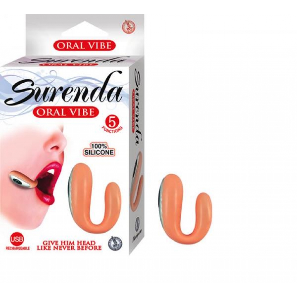Surenda Silicone Oral Vibe 5 Function USB Rechargeable Waterproof - Beige - Tongues
