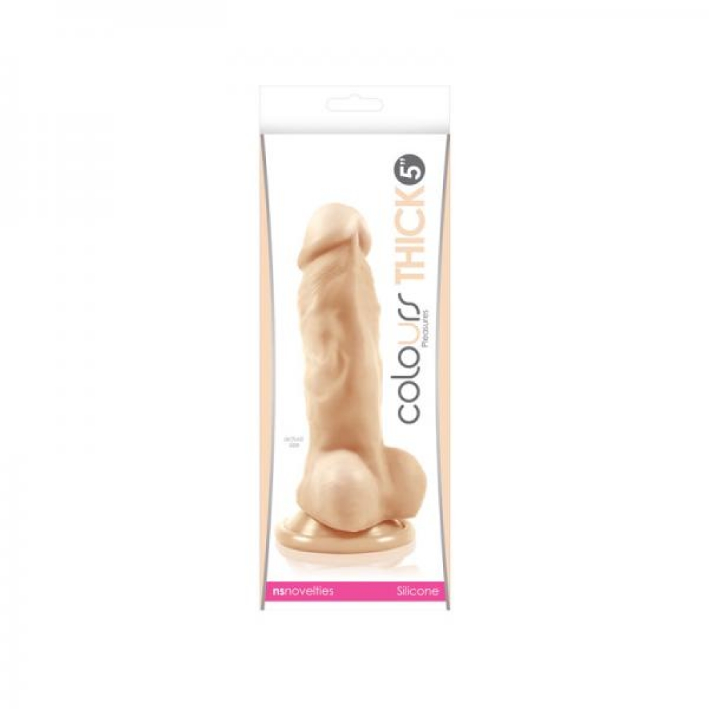 Colours Pleasures Thick 5in White - Realistic Dildos & Dongs