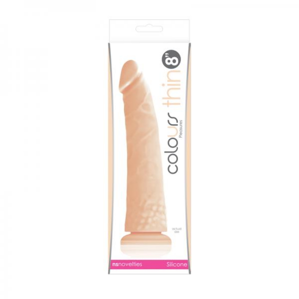 Colours Pleasures Thin 8in White - Realistic Dildos & Dongs