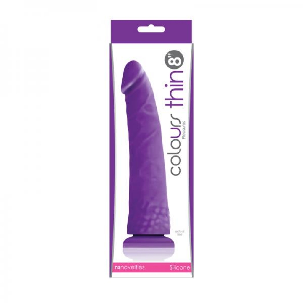 Colours Pleasures Thin 8in Purple - Realistic Dildos & Dongs