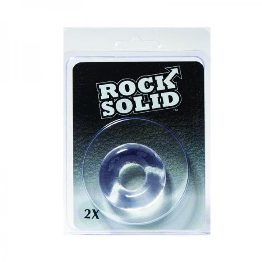 Rock Solid 2x Clear Donut C Ring In A Clamshell - Classic Penis Rings